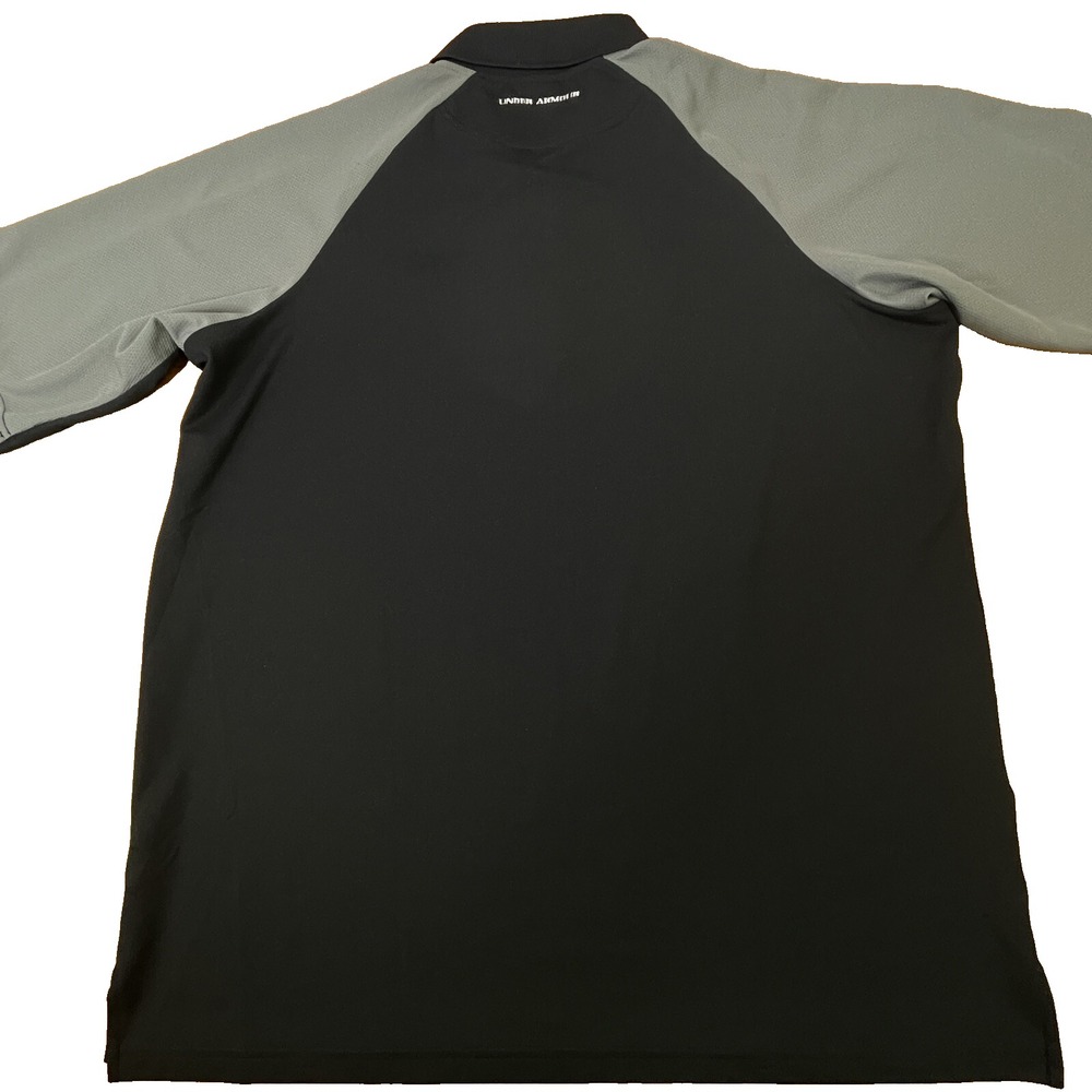 Under Armour Polo Shirt Men XL Black Gray Golf Polyester/Spandex, Eagle Logo - Picture 6 of 11